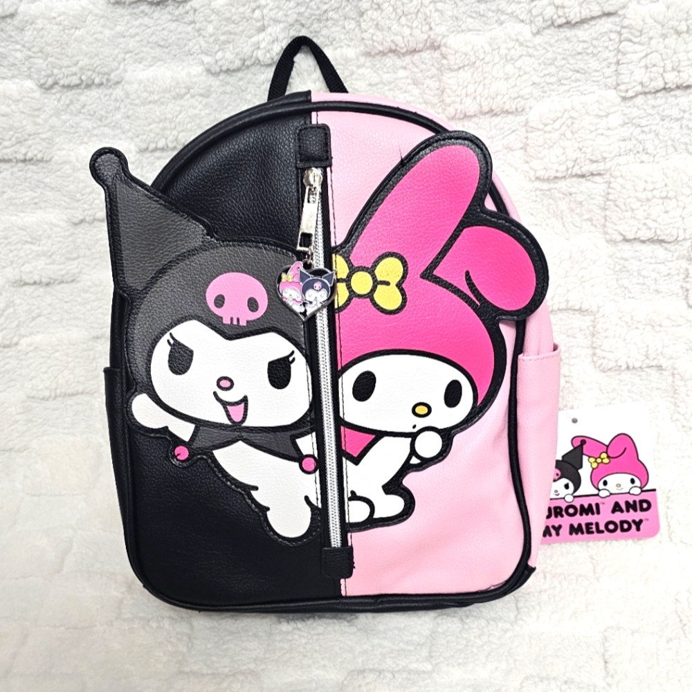 Hello Kitty My Melody & Kuromi Heart Friends Mini Backpack Bag By Sanrio